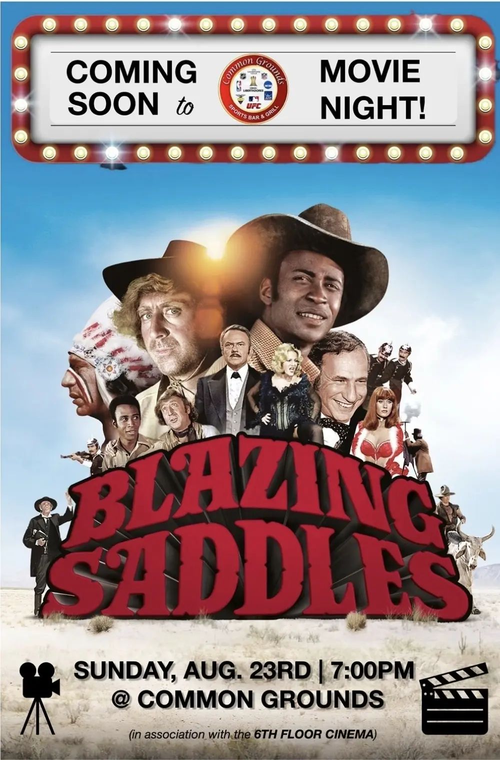 Come watch “Blazing Saddles” at Common Grounds this Sunday